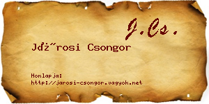 Járosi Csongor névjegykártya